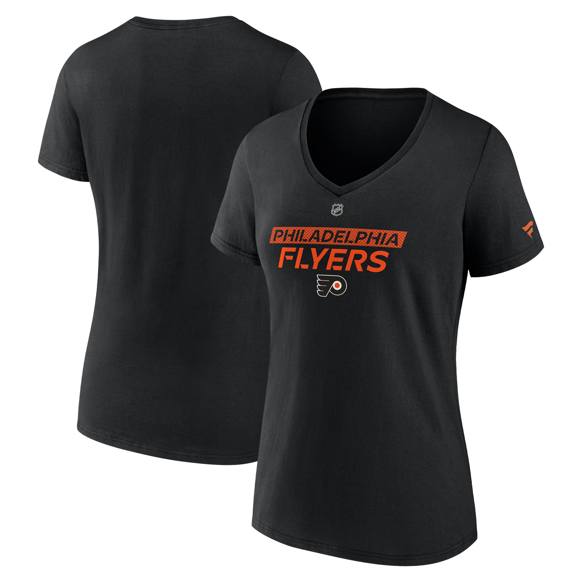 Women's Fanatics Black Philadelphia Flyers Authentic Pro Core Primary V-Neck T-Shirt